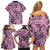 Polynesia Family Matching Off Shoulder Short Dress and Hawaiian Shirt Tribal Polynesian Spirit With Pink Pacific Flowers LT9 - Polynesian Pride