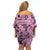 Polynesia Family Matching Off Shoulder Short Dress and Hawaiian Shirt Tribal Polynesian Spirit With Pink Pacific Flowers LT9 - Polynesian Pride