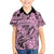 Polynesia Family Matching Off Shoulder Short Dress and Hawaiian Shirt Tribal Polynesian Spirit With Pink Pacific Flowers LT9 Son's Shirt Pink - Polynesian Pride