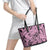 Polynesia Leather Tote Bag Tribal Polynesian Spirit With Pink Pacific Flowers LT9 - Polynesian Pride