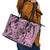 Polynesia Leather Tote Bag Tribal Polynesian Spirit With Pink Pacific Flowers LT9 - Polynesian Pride