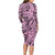 Polynesia Long Sleeve Bodycon Dress Tribal Polynesian Spirit With Pink Pacific Flowers LT9 - Polynesian Pride