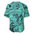 Polynesia Baseball Jersey Tribal Polynesian Spirit With Teal Pacific Flowers LT9 - Polynesian Pride