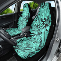 Polynesia Car Seat Cover Tribal Polynesian Spirit With Teal Pacific Flowers LT9 - Polynesian Pride
