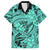 Polynesia Family Matching Long Sleeve Bodycon Dress and Hawaiian Shirt Tribal Polynesian Spirit With Teal Pacific Flowers LT9 Dad's Shirt - Short Sleeve Teal - Polynesian Pride