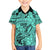 Polynesia Family Matching Puletasi Dress and Hawaiian Shirt Tribal Polynesian Spirit With Teal Pacific Flowers LT9 Son's Shirt Teal - Polynesian Pride