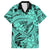 Polynesia Family Matching Short Sleeve Bodycon Dress and Hawaiian Shirt Tribal Polynesian Spirit With Teal Pacific Flowers LT9 Dad's Shirt - Short Sleeve Teal - Polynesian Pride