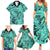 Polynesia Family Matching Summer Maxi Dress and Hawaiian Shirt Tribal Polynesian Spirit With Teal Pacific Flowers LT9 - Polynesian Pride