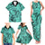 Polynesia Family Matching Tank Maxi Dress and Hawaiian Shirt Tribal Polynesian Spirit With Teal Pacific Flowers LT9 - Polynesian Pride