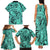 Polynesia Family Matching Tank Maxi Dress and Hawaiian Shirt Tribal Polynesian Spirit With Teal Pacific Flowers LT9 - Polynesian Pride