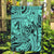 Polynesia Garden Flag Tribal Polynesian Spirit With Teal Pacific Flowers LT9 Garden Flag Teal - Polynesian Pride