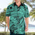 Polynesia Hawaiian Shirt Tribal Polynesian Spirit With Teal Pacific Flowers LT9 - Polynesian Pride