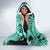 Polynesia Hooded Blanket Tribal Polynesian Spirit With Teal Pacific Flowers LT9 - Polynesian Pride