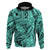 Polynesia Hoodie Tribal Polynesian Spirit With Teal Pacific Flowers LT9 Teal - Polynesian Pride