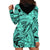 Polynesia Hoodie Dress Tribal Polynesian Spirit With Teal Pacific Flowers LT9 - Polynesian Pride