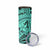 Teal Pacific Flowers Tribal Polynesian Spirit Skinny Tumbler