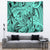 Polynesia Tapestry Tribal Polynesian Spirit With Teal Pacific Flowers LT9 Teal - Polynesian Pride