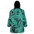 Polynesia Wearable Blanket Hoodie Tribal Polynesian Spirit With Teal Pacific Flowers LT9 - Polynesian Pride