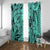 Polynesia Window Curtain Tribal Polynesian Spirit With Teal Pacific Flowers LT9 With Grommets Teal - Polynesian Pride