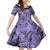 Polynesia Family Matching Long Sleeve Bodycon Dress and Hawaiian Shirt Tribal Polynesian Spirit With Violet Pacific Flowers LT9 Daughter's Dress Violet - Polynesian Pride