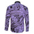 Polynesia Family Matching Long Sleeve Bodycon Dress and Hawaiian Shirt Tribal Polynesian Spirit With Violet Pacific Flowers LT9 - Polynesian Pride