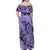 Polynesia Family Matching Off Shoulder Maxi Dress and Hawaiian Shirt Tribal Polynesian Spirit With Violet Pacific Flowers LT9 - Polynesian Pride