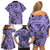 Polynesia Family Matching Off Shoulder Short Dress and Hawaiian Shirt Tribal Polynesian Spirit With Violet Pacific Flowers LT9 - Polynesian Pride