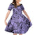 Polynesia Family Matching Short Sleeve Bodycon Dress and Hawaiian Shirt Tribal Polynesian Spirit With Violet Pacific Flowers LT9 Daughter's Dress Violet - Polynesian Pride