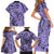 Polynesia Family Matching Short Sleeve Bodycon Dress and Hawaiian Shirt Tribal Polynesian Spirit With Violet Pacific Flowers LT9 - Polynesian Pride