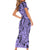 Polynesia Family Matching Short Sleeve Bodycon Dress and Hawaiian Shirt Tribal Polynesian Spirit With Violet Pacific Flowers LT9 - Polynesian Pride