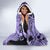 Polynesia Hooded Blanket Tribal Polynesian Spirit With Violet Pacific Flowers LT9 - Polynesian Pride