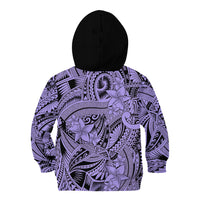 Polynesia Kid Hoodie Tribal Polynesian Spirit With Violet Pacific Flowers LT9 - Polynesian Pride
