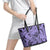 Polynesia Leather Tote Bag Tribal Polynesian Spirit With Violet Pacific Flowers LT9 - Polynesian Pride