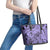 Polynesia Leather Tote Bag Tribal Polynesian Spirit With Violet Pacific Flowers LT9 - Polynesian Pride