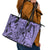 Polynesia Leather Tote Bag Tribal Polynesian Spirit With Violet Pacific Flowers LT9 - Polynesian Pride