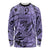 Polynesia Long Sleeve Shirt Tribal Polynesian Spirit With Violet Pacific Flowers LT9 Unisex Violet - Polynesian Pride