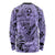 Polynesia Long Sleeve Shirt Tribal Polynesian Spirit With Violet Pacific Flowers LT9 - Polynesian Pride