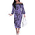 Polynesia Off The Shoulder Long Sleeve Dress Tribal Polynesian Spirit With Violet Pacific Flowers LT9 Women Violet - Polynesian Pride