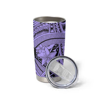 Violet Pacific Flowers Tribal Polynesian Spirit Tumbler Cup LT9 - Polynesian Pride