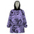 Polynesia Wearable Blanket Hoodie Tribal Polynesian Spirit With Violet Pacific Flowers LT9 One Size Violet - Polynesian Pride