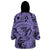 Polynesia Wearable Blanket Hoodie Tribal Polynesian Spirit With Violet Pacific Flowers LT9 - Polynesian Pride