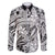 Polynesia Family Matching Long Sleeve Bodycon Dress and Hawaiian Shirt Tribal Polynesian Spirit With White Pacific Flowers LT9 Dad's Shirt - Long Sleeve White - Polynesian Pride