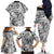 Polynesia Family Matching Off Shoulder Long Sleeve Dress and Hawaiian Shirt Tribal Polynesian Spirit With White Pacific Flowers LT9 - Polynesian Pride