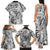 Polynesia Family Matching Tank Maxi Dress and Hawaiian Shirt Tribal Polynesian Spirit With White Pacific Flowers LT9 - Polynesian Pride