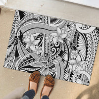 Polynesia Rubber Doormat Tribal Polynesian Spirit With White Pacific Flowers LT9 - Polynesian Pride