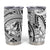 White Pacific Flowers Tribal Polynesian Spirit Tumbler Cup