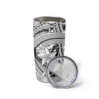 White Pacific Flowers Tribal Polynesian Spirit Tumbler Cup LT9 - Polynesian Pride