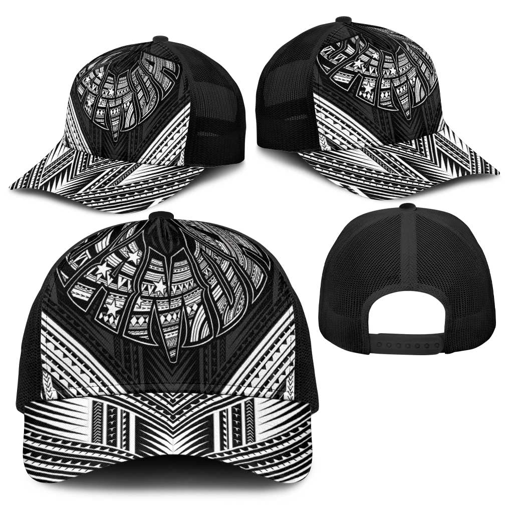 Black Samoa Tribal Chest Tattoo Baseball Net Cap LT9 - Polynesian Pride