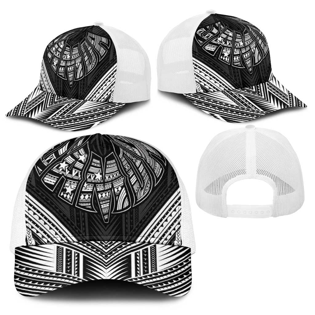 Black Samoa Tribal Chest Tattoo Baseball Net Cap LT9 - Polynesian Pride