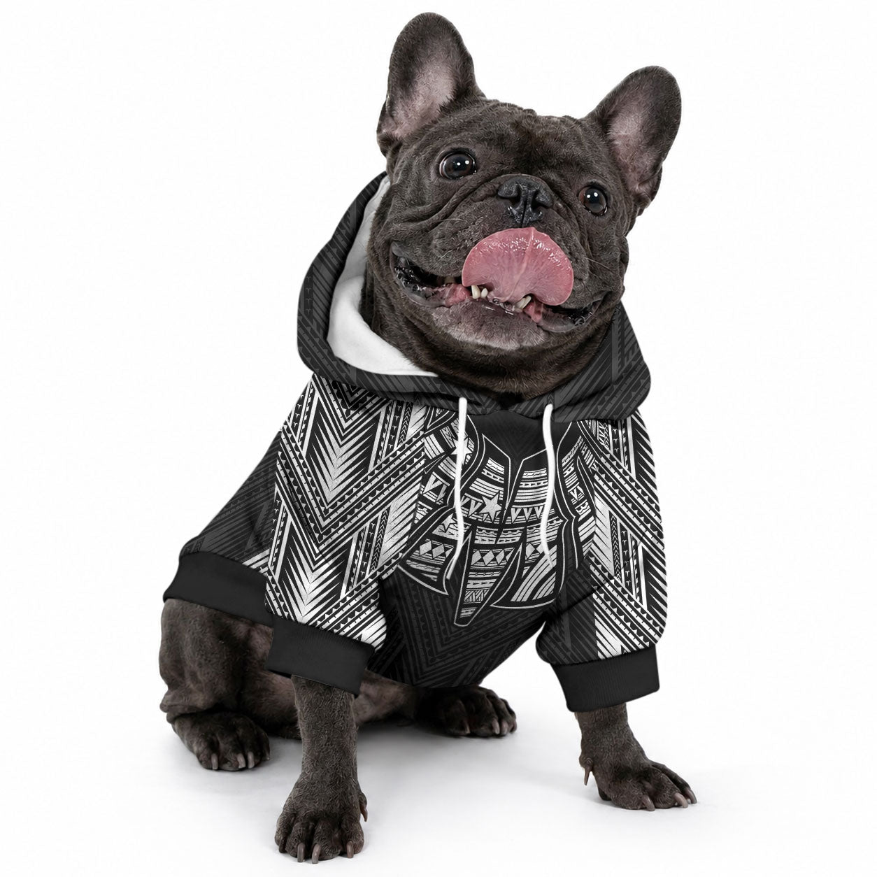 Black Samoa Tribal Chest Tattoo Pet Hoodie LT9 - Polynesian Pride